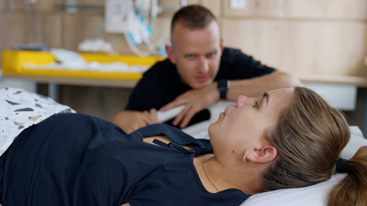 Pregnant Woman in Labor with Partner