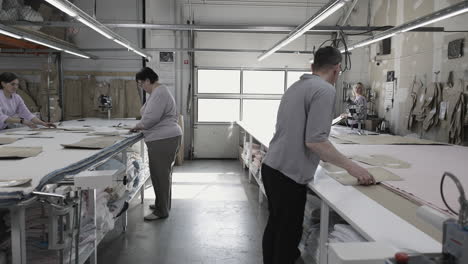 clothing factory workers in action