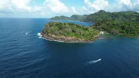 Aerial-View-Playa-Blanca,-Colon-Panama,-Caribbean-Sea