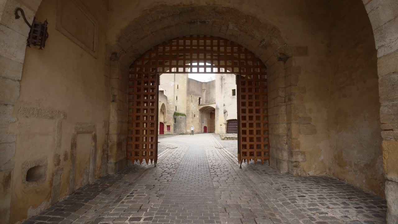 The medieval gate opens to the bailey in this castle which dates back more than seven centuries