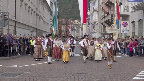 traditional parade in european town