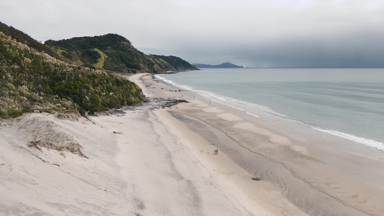 Stunning New Zealand Beach Scenery with People