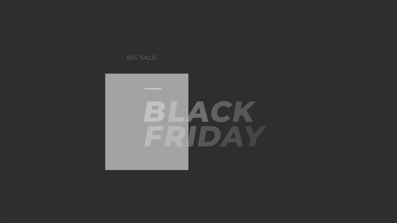 Moderne Black Friday og Kæmpe Udsalg tekst i ramme på sort gradient