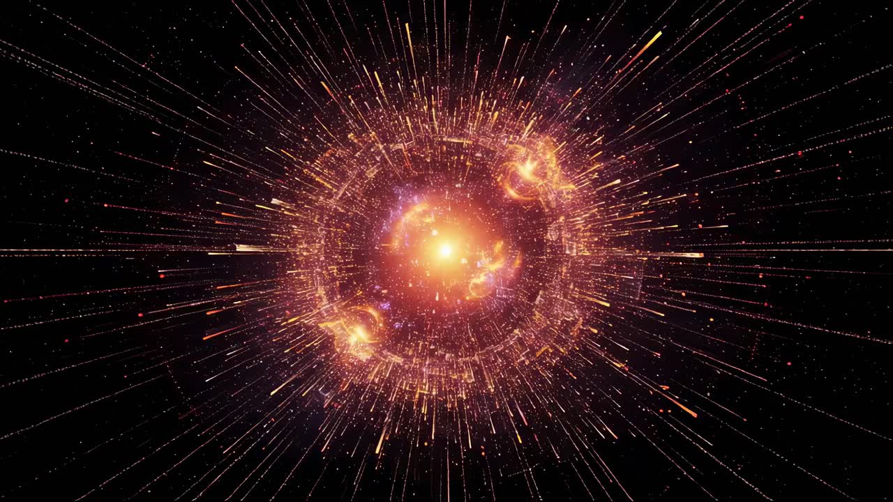Explore the wonders of a cosmic explosion in deep space, revealing a vibrant interplay of light and energy during the birth of a star