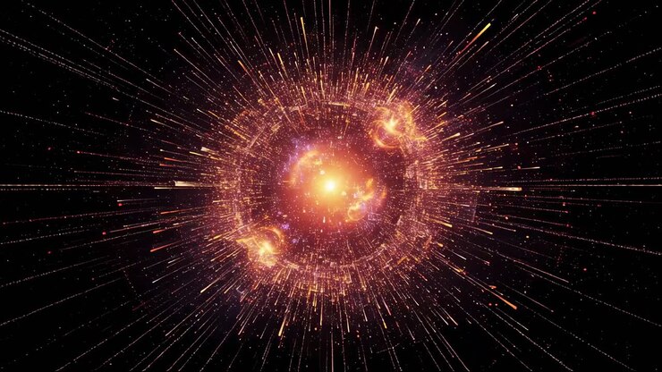 Explore the wonders of a cosmic explosion in deep space, revealing a vibrant interplay of light and energy during the birth of a star