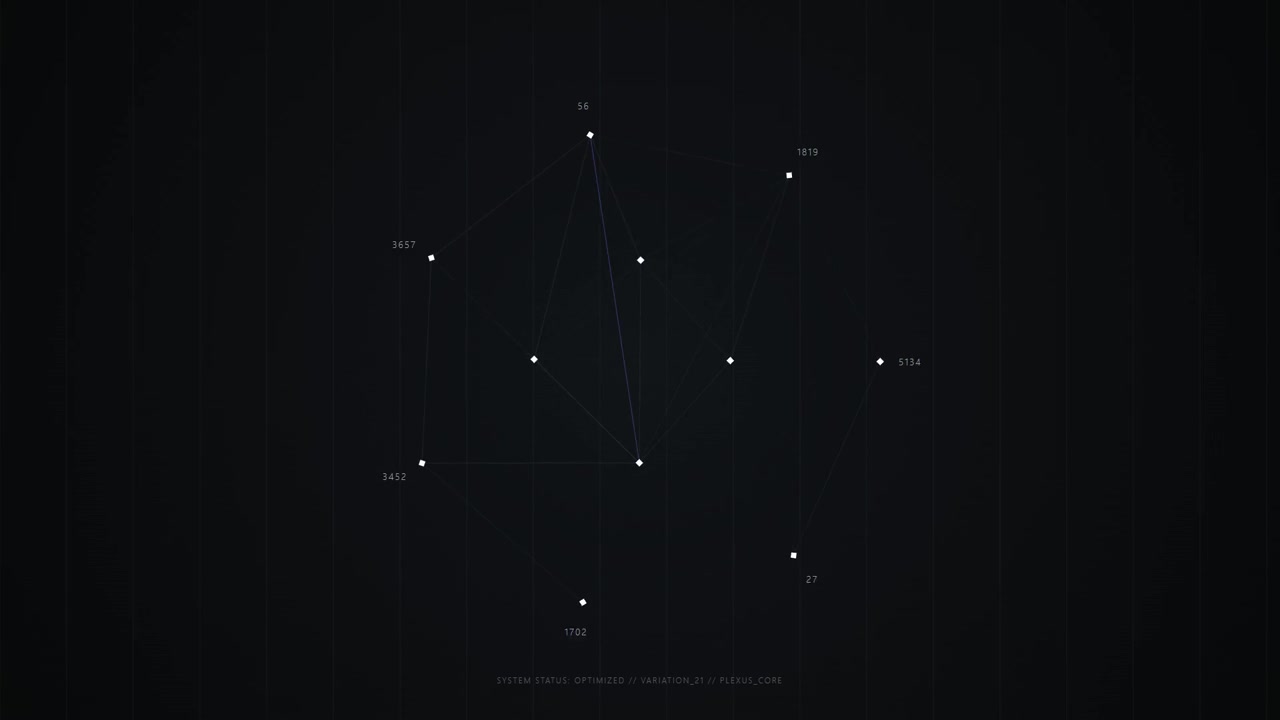 Abstract Plexus Network Animation with Rotating Data Points