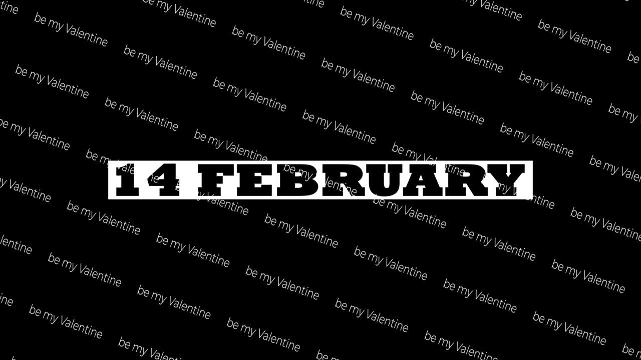 내 발렌타인 단어 움직이는 패턴 루핑 비디오 발렌타인의 날을 위해 2 월 14 일 애니메이션 배경과 함께.