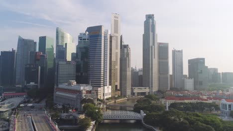 singapore city skyline aerial view