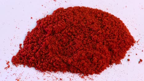 close-up view of a pile of red chili powder