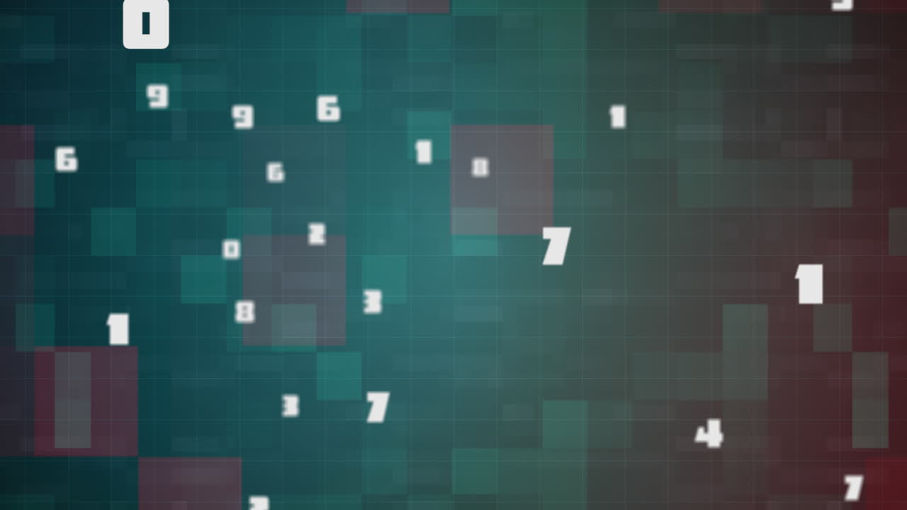 múltiples números blancos creciendo cambiando la animación.