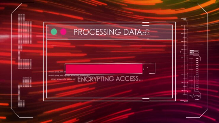Animation of data processing over red light trails
