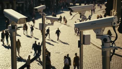surveillance in urban settings: exploring the impact of cctv cameras on public spaces and pedestrian behavior in bustling city environments