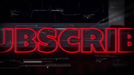 BSCR text glowing red over digital interface with futuristic animation design