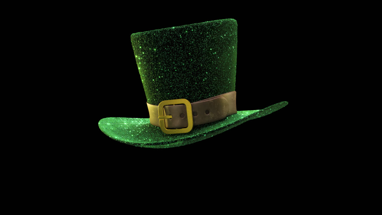 Bucle de un sombrero de leprechaun verde brillante, perfecto para las celebraciones y festividades del Día de San Patricio, con