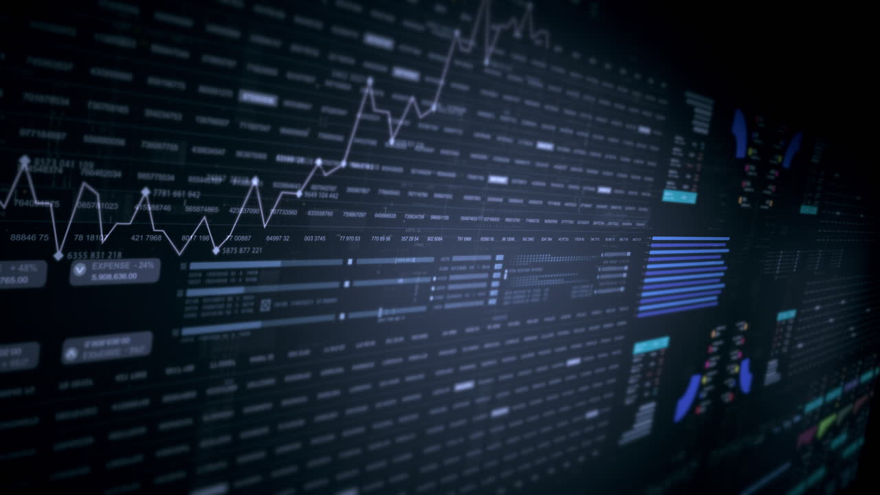 dynamische data visuals voor zakelijke infographics, geanimeerde grafieken en data-gedreven inzichten voor een zakelijke vergadering mock-up. verken de wereld van de handel, beurzen en crypto