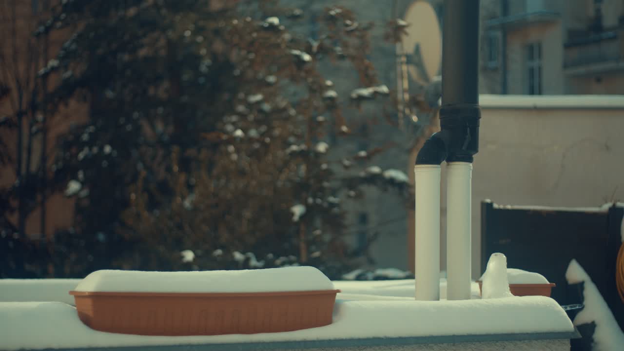 유럽 집 굴뚝 연기 겨울 감기 눈 나무 프라하