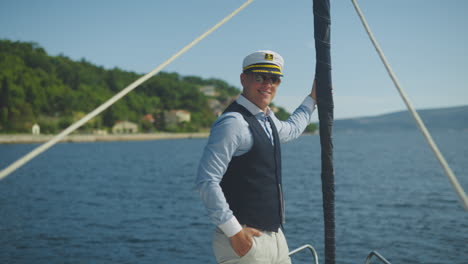 man on a yacht