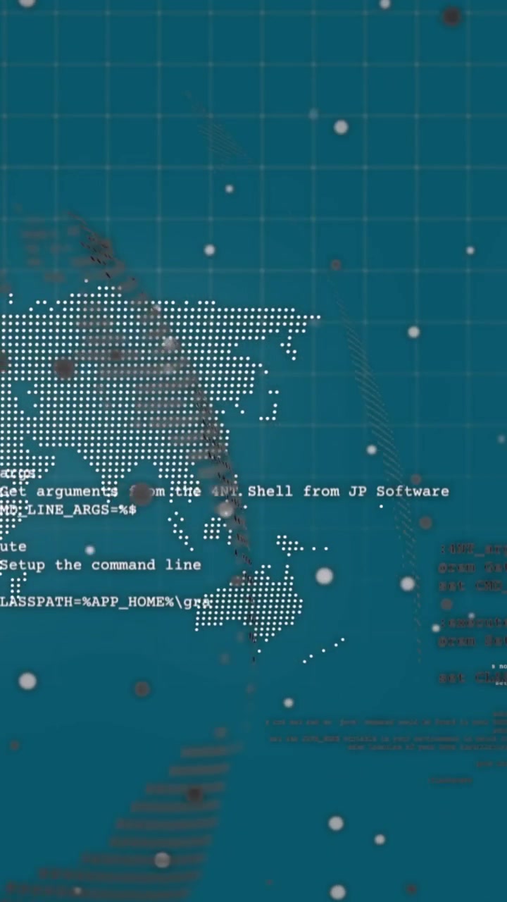 Animation of data processing and globe over blue background