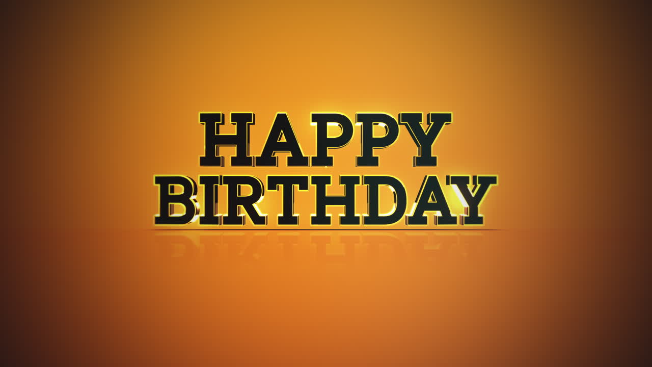 feliz cumpleaños moderno en degradado amarillo de moda