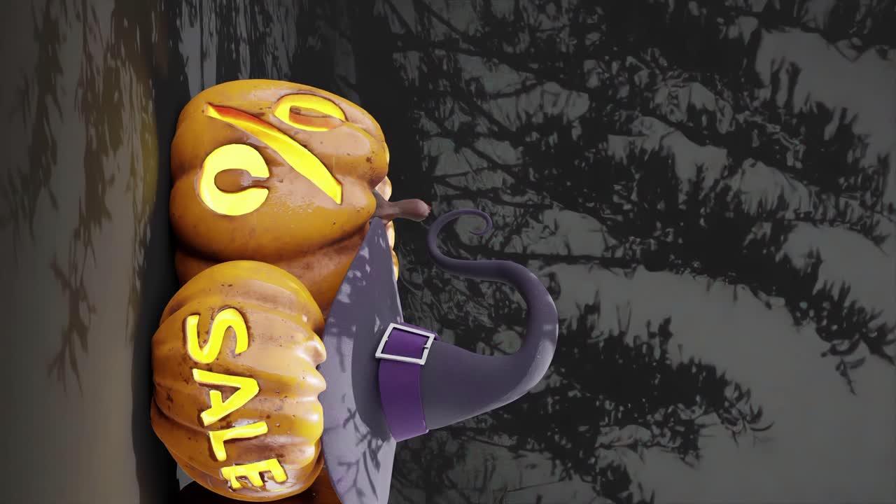 ventas en línea de halloween animación de video vertical