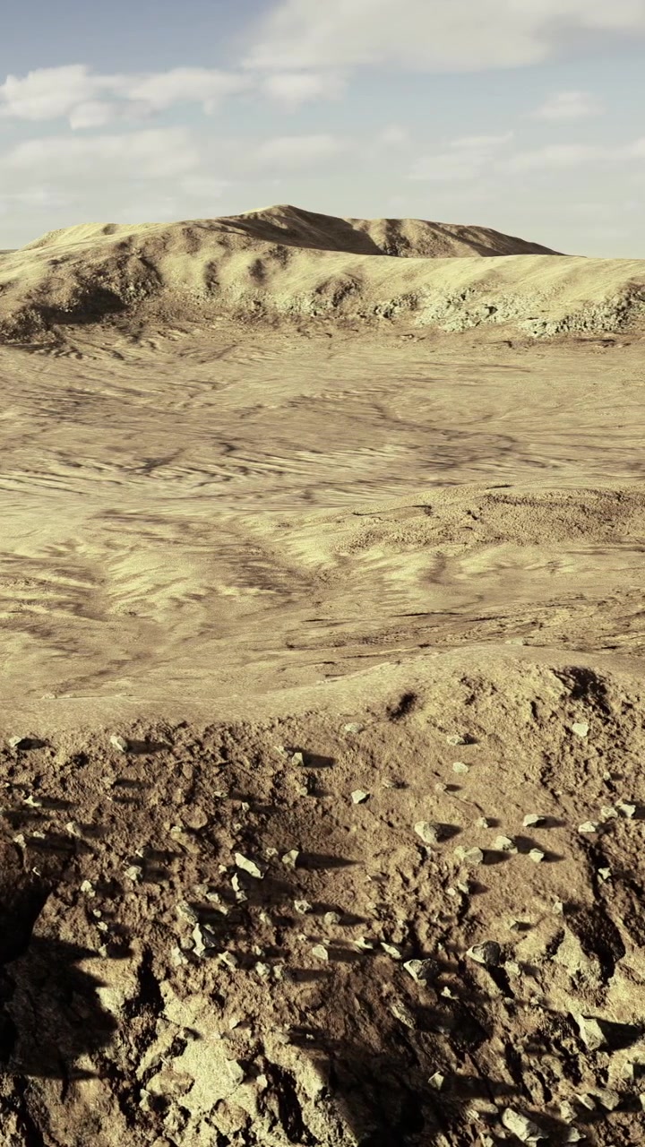 Vista di un paesaggio arido sotto un cielo nuvoloso in una zona remota durante il giorno