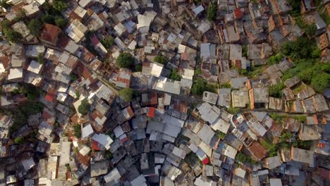 birds eye view of petare slum, in caracas, venezuela, during a sunset