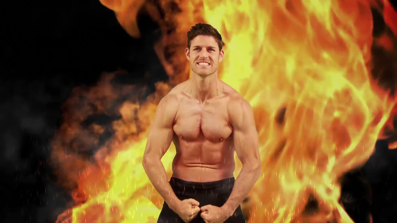 비 ⁇ 스를 구부리는 체력 있는 남자