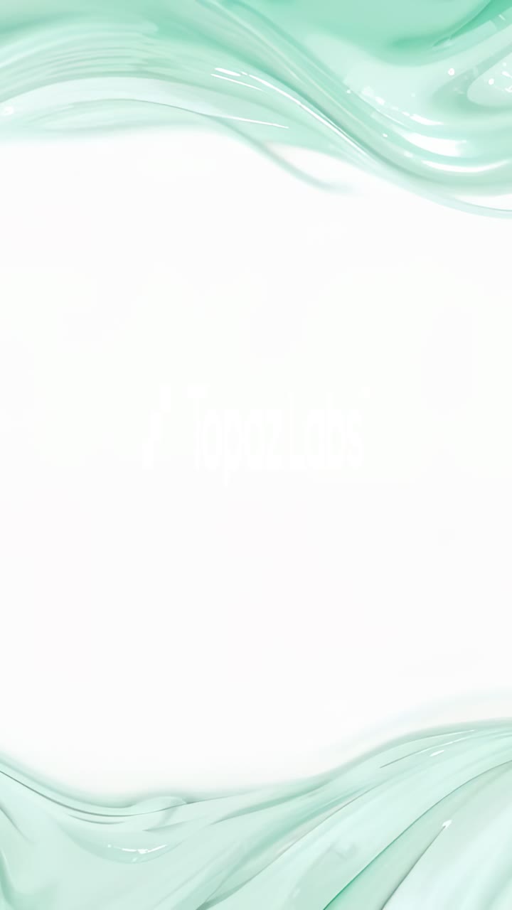 Vertical video: Starting playback, mint-green waves shimmering over digital white panel for overlay