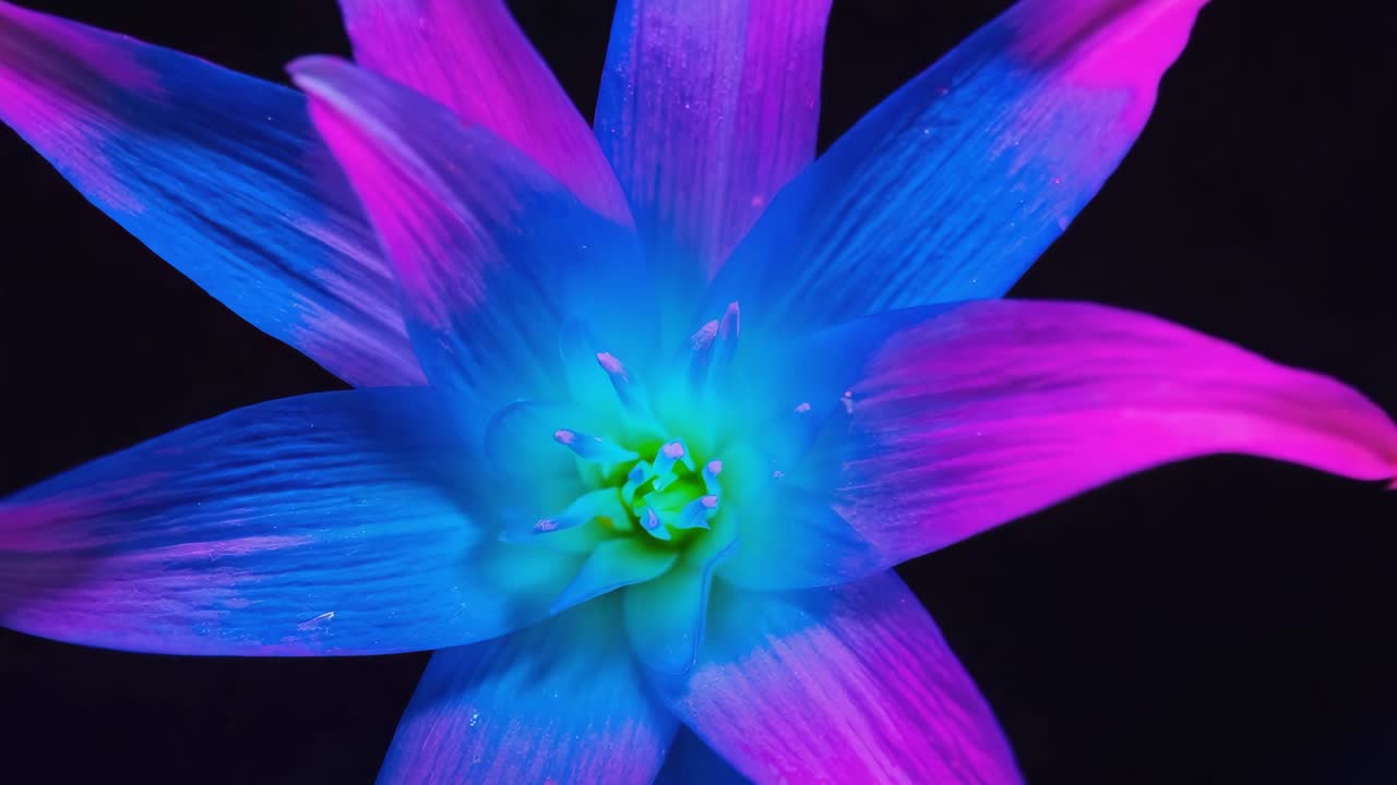 Close-up of a Vibrant Blue and Pink Flower