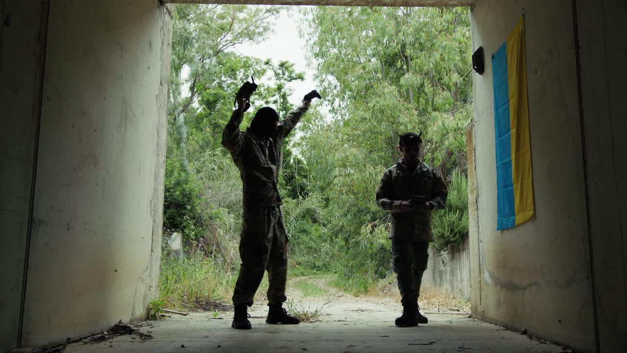 Ukrainian Drone Pilots Celebrate After Hitting Military Target From Bunker