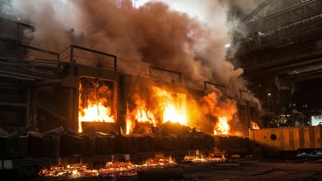 accident at a steel mill. cinemagraph.