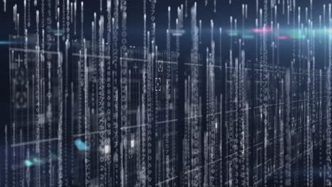 animation of data processing over computer circuit board