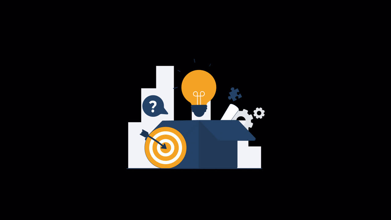 Creative Idea and Strategy Concept with Animated Icons