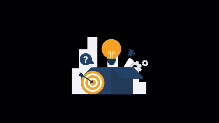 Creative Idea and Strategy Concept with Animated Icons