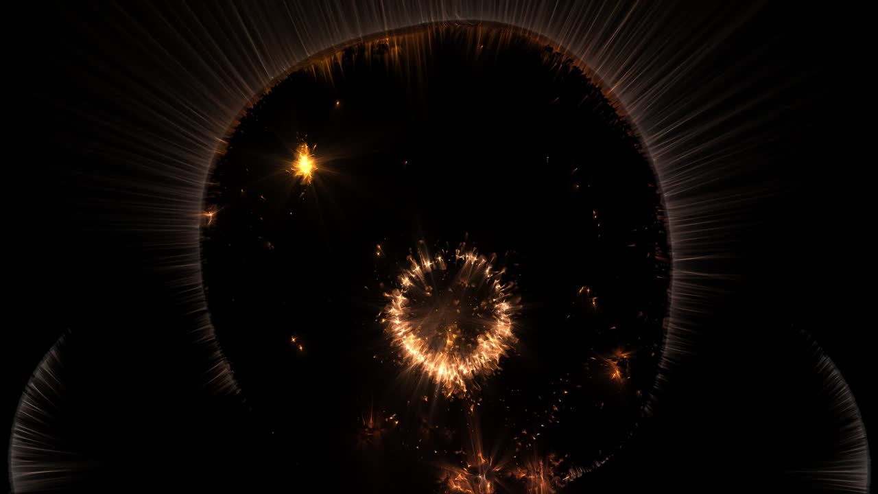 imágenes de aura kirlian en bucle de una sola fruta de caqui girando 360 grados.