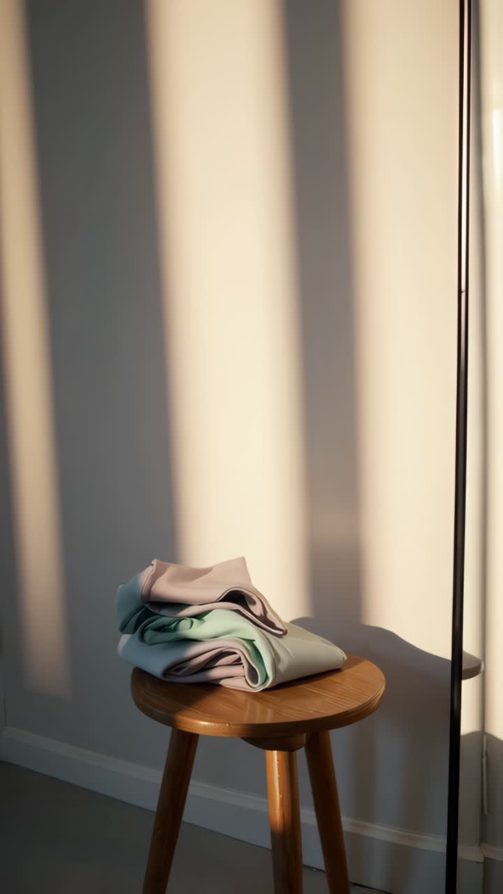 Pastel Leggings on Wooden Stool