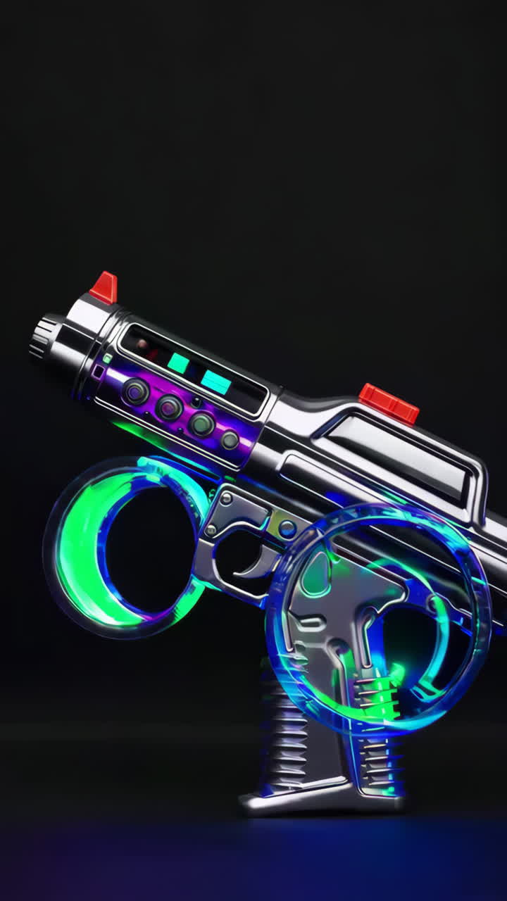 Futuristic Toy Laser Blaster with Glowing Lights