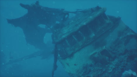 shipwreck in the blue ocean