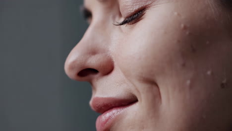 close-up profile view of a woman's face