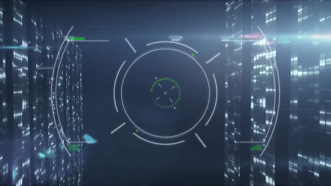 Animation af scanning og databehandling over computerservere