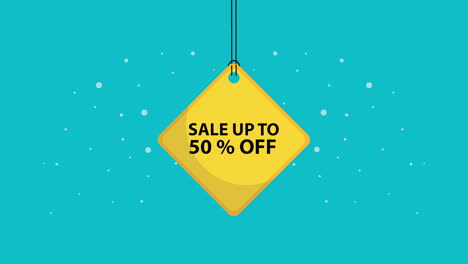 sale up tag commerce business animation