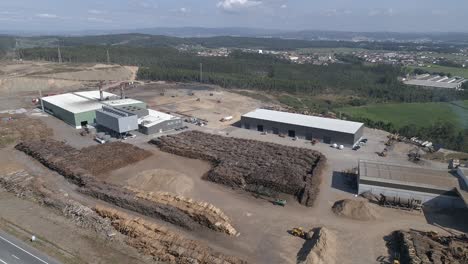 vista aérea de la fábrica de madera