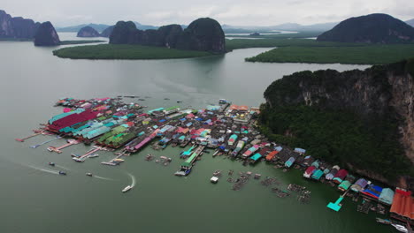 aerial view ko panyee island in phang nga bay, southern thailand