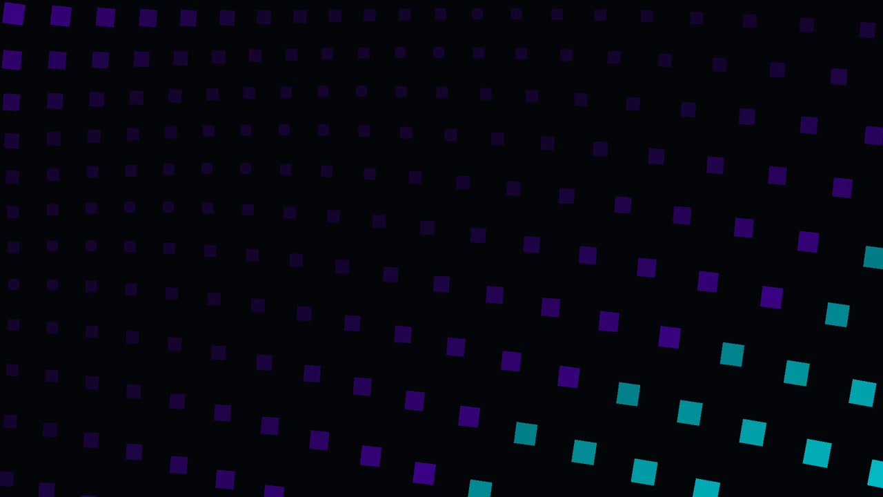 Abstract Motion Background with Glowing Cyan and Purple Squares
