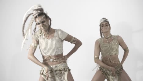 modern glamorous indian dances on a white background