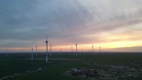 Wind-turbine-farm-produces-eco-friendly-clean-renewable-energy-power