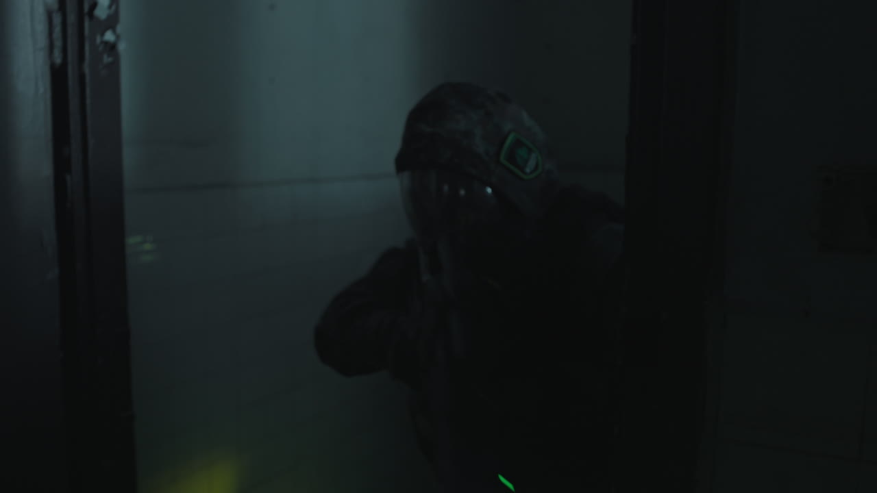 Military Operation in a Dark Building