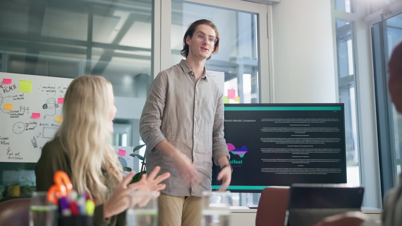 Business presentation in an office