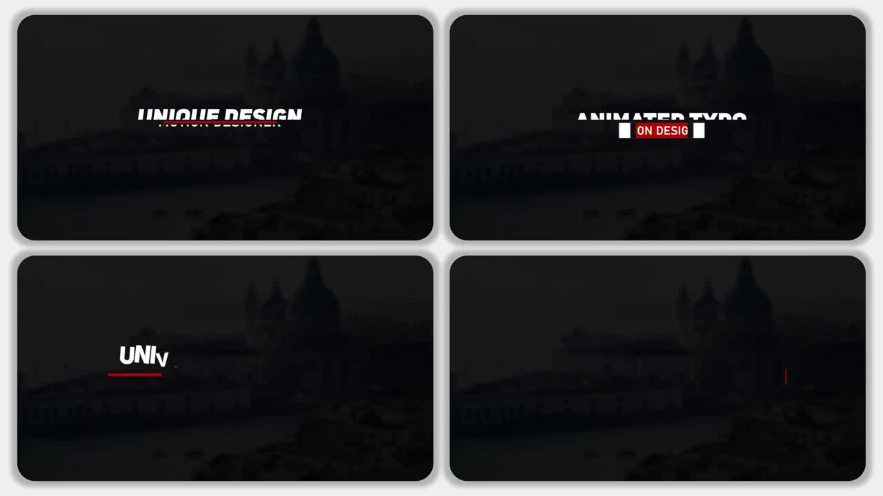 Minimalistic Design Concept with Animated Typography in Venice
