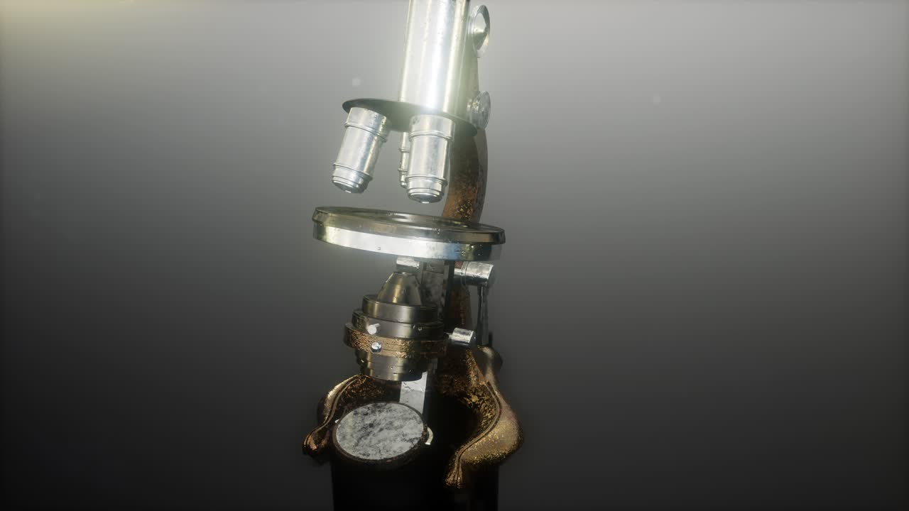 레트로 루프 오래된 과학 실험실 현미경